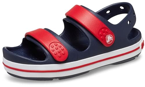 Image of Crocs Unisex Kids Crocband Cruiser Sandal T, Navy Varsity Red, 6 UK Child