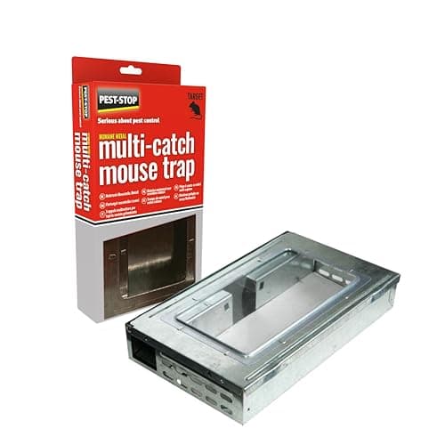 Image of Pest-Stop Multi Catch Metal Humane Mouse Trap - Traps for Indoors and Outdoors - Galvanised Steel Durable Reusable Traps - Easy and Safe to Use in Home and Garden - 1 Trap catches up to 10 mice