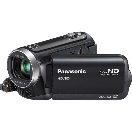 Image of Panasonic HC-V100 HD Camcorder 42x intelligent Zoom Handheld camcorder 25.4/5.8 mm 1/5.8" 2.38-81 mm Auto, Cloudy, Full HD 2.7-Inch LCD black (Renewed)