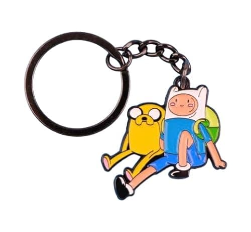 Image of Pinstant Jake The Dog Finn Come Along with Me Adventure Time Title Logo Sword Cartoon Animated TV Show Keychain KeyRing Key Chain Ring