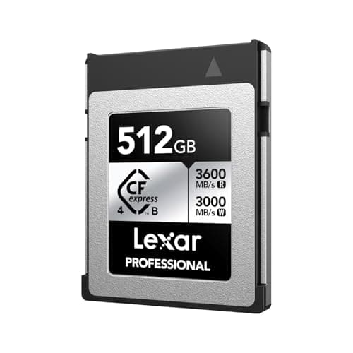Image of Lexar CFexpress 4.0 Type B 512GB Memory Card, up to 3600MB/s Read, 3000MB/s Write, for 8K Raw Video, for DSLRs, Backward Compatible with XQD Cameras