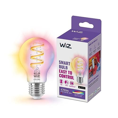 Image of WiZ Smart Colour Filament Vintage Bulb, E27, E17, 6.3W, Connected WiFi Works with Alexa, Google Assistant & HomeKit, App Control for Home Lighting, Living Room, Kitchen