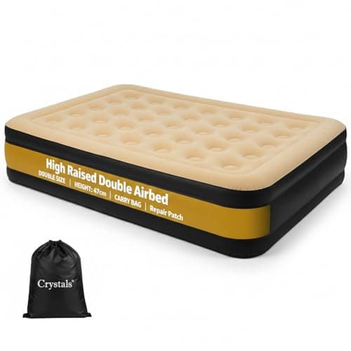 Image of Crystals High Raised Airbed Inflatable Mattress, Inflatable Double Electric Air Bed Mattress for Adults & Kids, Camping Mattress, Blow Up Mattress Air Bed with Built-In Electric Pump