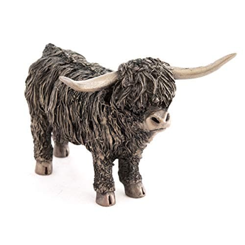 Image of Highland Bull, Standing, Cold Cast Bronze Sculpture by Veronica Ballan. An and home decoration for the animal lover (VB051).