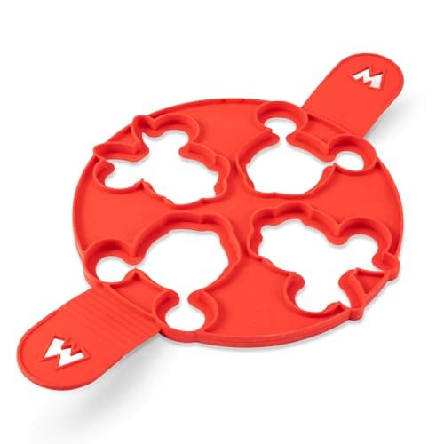 Image of Prestige Disney Silicone Pancake Mould: Large Red Pancake Mould with Mickey & Minnie