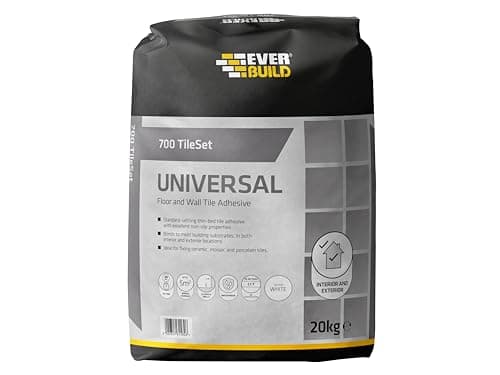 Image of Everbuild 700 TileSet Universal Waterproof Floor and Wall Tile Adhesive, White, 20 kg