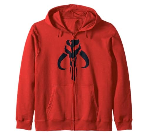 Image of Star Wars The Mandalorian Simple Skull Symbol Zip Hoodie