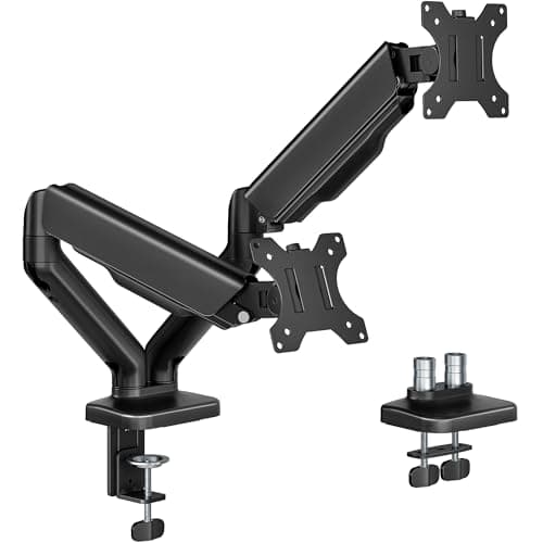 Image of monTEK Dual Monitor Mount Fits 17-32 Inch Screens Holds 19.8lbs, Fully Adjustable Dual Monitor Stand, with Clamp/Grommet, Cable Management, Quick Release Plate, VESA 75/100mm, MA1013BK-D