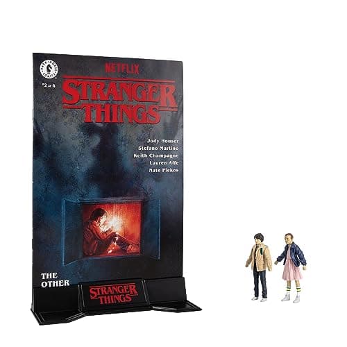 Image of McFarlane Stranger Things Page Punchers 2-Pack - Eleven and Mike Wheeler 3" Action Figures with Comic - Supernatural Adventures in Hawkins, Indiana