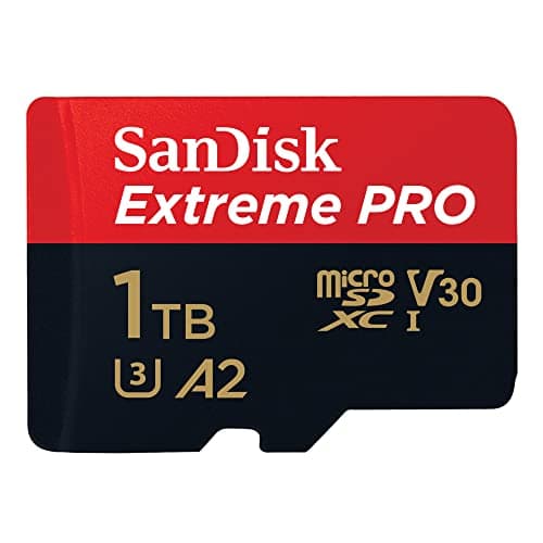Image of SANDISK Extreme PRO micro SD card 1TB + SD adapter (For Smartphones, Action Cams, Drones, Speeds up to 200 MB/s, A2 App Performance + RescuePro Deluxe, UHS-I, Class 10, U3, V30)
