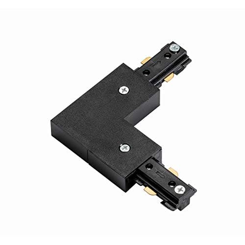 Image of Black 240V Single Circuit Track L Shape Connector Accessory Track Lighting