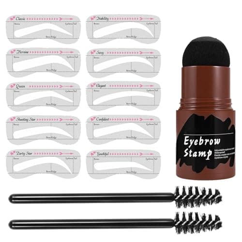 Image of Eyebrow Stencil Kit Light Brown, Eyebrow Stamps Stencils Shaping Kit, Eyebrows Stencil Kits For Women, Eye Brow Filler Powder Long Lasting, Long-lasting Waterproof Makeup Kit
