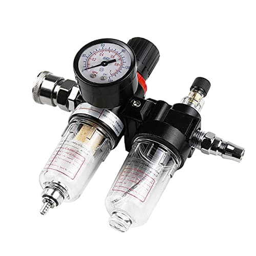 Image of MOCNT 1/4" Air Filter Regulator Air Compressor Moisture Trap Kit Oil Water Lubricator Separator Pressure Reducer Pneumatic Components Processor Quick Connector