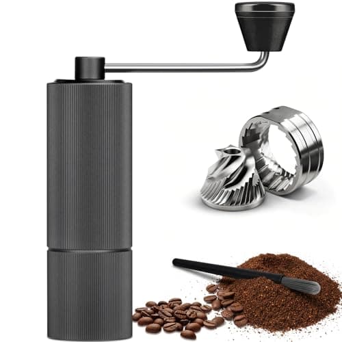 Image of Ruycllo Manual Coffee Grinder, Hand Coffee Grinder with Stainless Steel Conical Burr, Portable Coffee Bean Grinder with 30-Grade Adjustable Settings, for French Press, Espresso, Pour Over, Moka Pots