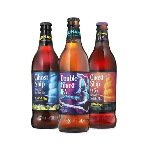 Image of Adnams Shipmates Collection | Double Ghost IPA 5.2%, Ghost Ship 4.5%, Ghost Ship 0.5% | 3 x 500ml Bottles
