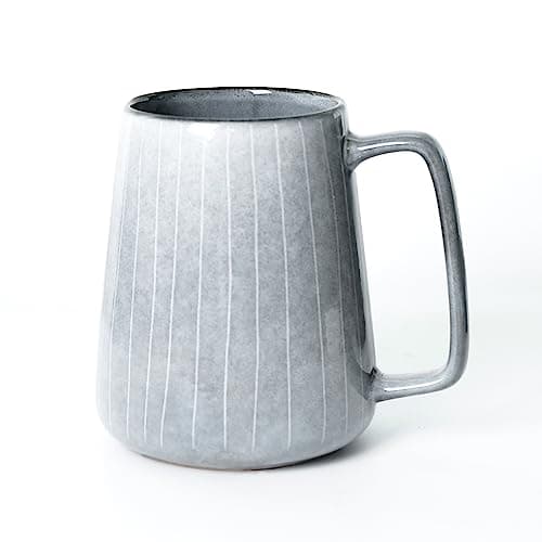 Image of Cteahrow Large 24 OZ/700ml Ceramic Coffee Mugs, Capacity Mug with Handle,Tea Cup,Dishwasher Microwave Safe,for Office and Home (Grey)