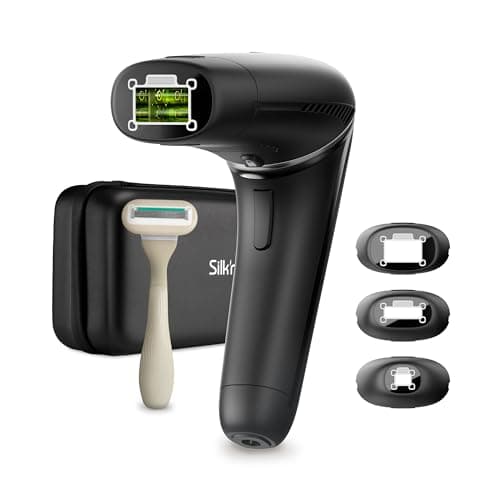 Image of Silk'n Hair Remover for Women and Men - Silk'n 7 - IPL Hair Removal Device - Rotatable Head, 3 Attachments, and Razor - For Face, Bikini Line, and Body - Suitable for All Skin Tones - Black