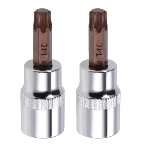 Image of Juttzzei 2PCS T40 Torx Bit Socket - 3/8" Drive, 48mm Length - Premium S2 Alloy Steel for Ratchet Wrench, Slide Bar, Extension Rod