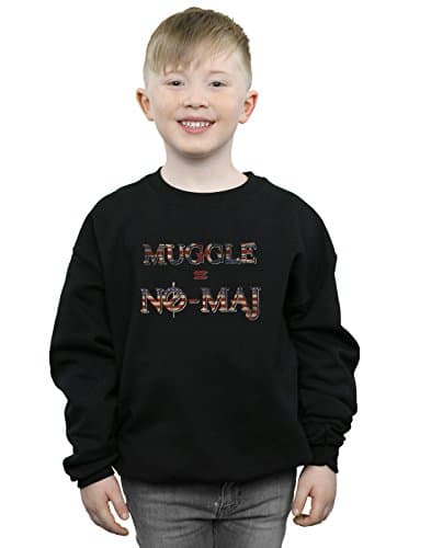 Image of Absolute Cult Fantastic Beasts Boys No Muggle No Maj Sweatshirt Black 12-13 years
