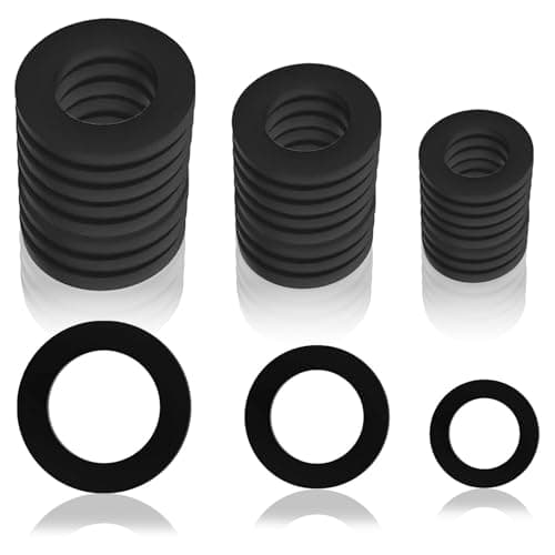 Image of 24 Pcs Rubber Hose Washer Tap Sealing Rings, Tap Connector Washer, O Rings for Hose Connectors for Shower Hoses Tap Connector, 1/2 Inch, 3/4 Inch, 25 mm (1.00 Inch), Black 24 Pcs Pipe Fittings