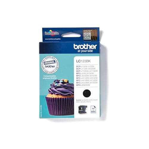 Image of Brother LC-123BK Inkjet Cartridge, Black, Single Pack, High Yield, Includes 1 x Inkjet Cartridge, Brother Genuine Supplies