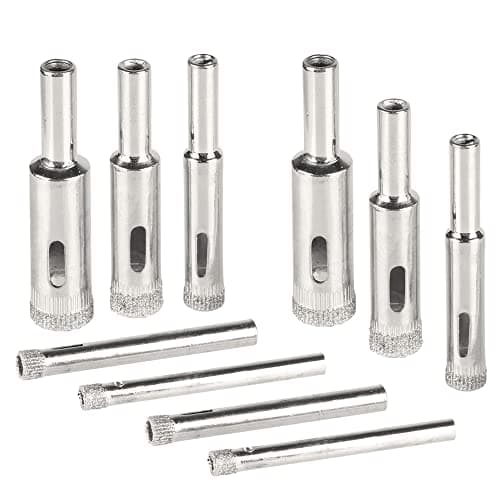 Image of Mesee 10 Pieces Diamond Drill Bit Set, Diamond Hole Saw Hollow Core Drill Bits Extractor Remover Tools for Tile Ceramic Glass Marble Stone Brick - 5mm 6mm 8mm 10mm 12mm