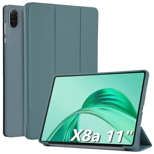 Image of WD&CD Case Compatible with Honor Pad X8a 11'', Ultra Slim Smart Leather Cover with Stand Function Compatible with Honor Pad X8a 11" Tablet (Dark Green)