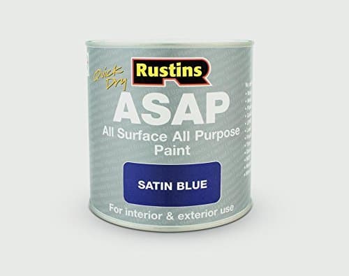 Image of RUSTINS ASAP All Purpose All Surface Satin Paint Blue 250ml
