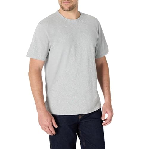 Image of Amazon Essentials Men's Relaxed-Fit Heavyweight Cotton T-Shirt, Medium Grey Heather, X-Large