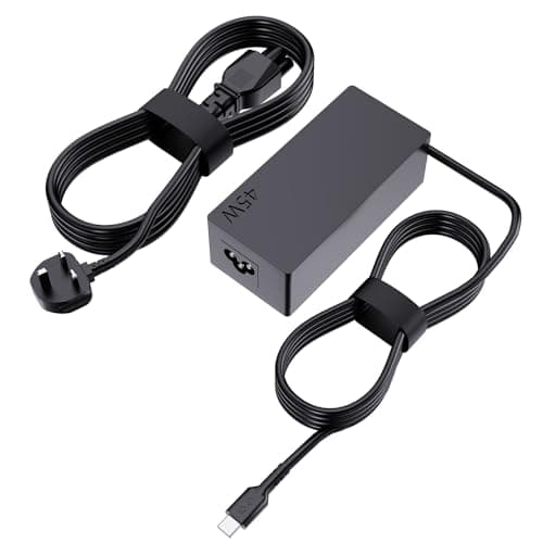 Image of 45W Chromebook Charger, USB C Laptop Charger Compatible with Dell, HP, Lenovo, Acer, Asus, Samsung, Google and More Type-C Charging Adapter Power Supply Cord UK Plug