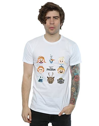 Image of Disney Men's Frozen Heads T-Shirt Large White