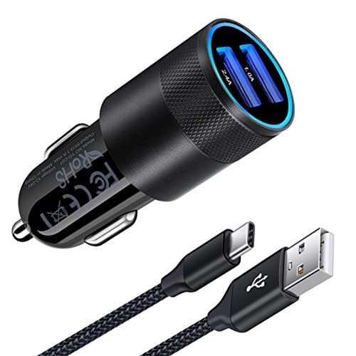 Image of Samsung Car Charger, 3.4A Dual Port Fast USB C Car Charger Adapter with 6FT USB C Cable for Samsung Galaxy S26 Ultra/S25 FE/S24/S23/S22/S21/S20/A17/A16/A36/A56/A55/A15/A35/Z Flip6,iPhone 17 Pro/16/15
