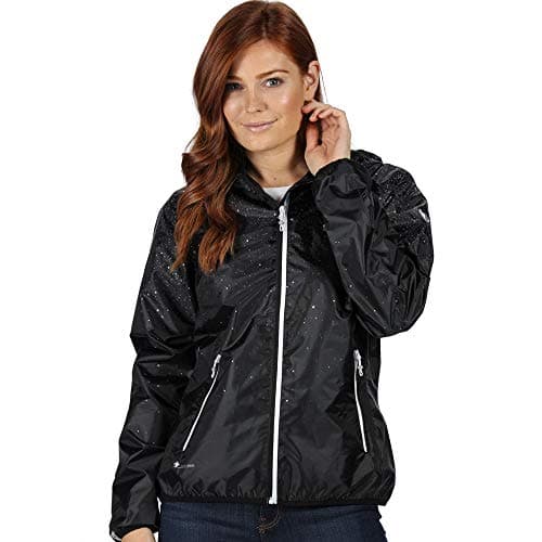 Image of Regatta LEERA IV lightweight, waterproof and breathable technical protective jacket with coating design jackets waterproof shell women, black, FR: S (Manufacturer's Size: 12)
