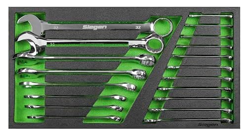 Image of Siegen by Sealey 19pc Combination Spanner Set with Tool Tray - S01272