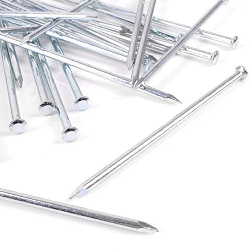 Image of 20x Round Head Masonry Nails - 3.5mm x 100mm Rust Resistant Silver Zinc Finish
