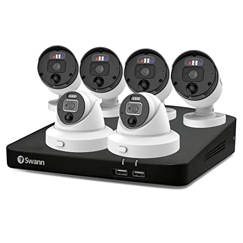 Image of Swann 8 Channel 2TB NVR Recorder with 4 x Heat and Motion Detection IP Security NHD-900BE Bullet 4K Pro Series Enforcer plus 2 x NHD-900DE Dome 4K Pro Series Enforcer. SWNVK-889904B2D, 364590