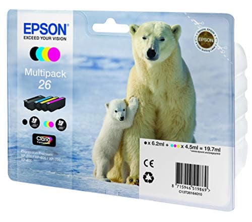 Image of Epson 26 Series Polar Bear Multipack Ink Cartridge with RF/Acoustic Alarm
