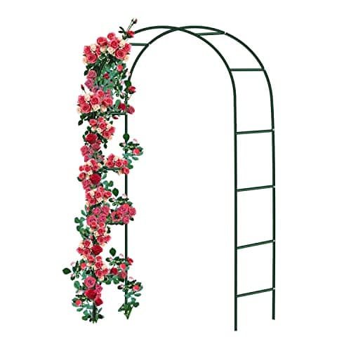 Image of Forever Speed Metal Rose Arch Trellis Steel Frame Garden Arch, Flower Arch,Garden Decoration and Embellishment Climber Weatherproof 240 x 140 x 38 cm