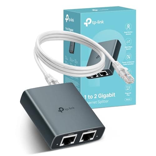 Image of TP-Link EH210 Ethernet Splitter,1 to 2 Gigabit Network Switch,1000Mbps High-Speed Ethernet Switch,Plug and Play,LAN RJ45 Internet Splitter with Ethernet/USB Cable for Router,Laptop/PC,TV,Xbox