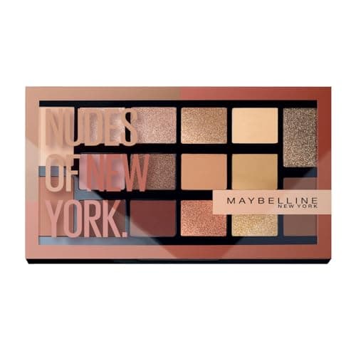 Image of Maybelline Nudes of New York Nude Eye Shadow Palette, 16 Universal Shades, Shimmer & Matte - Nude Beige Eye Makeup