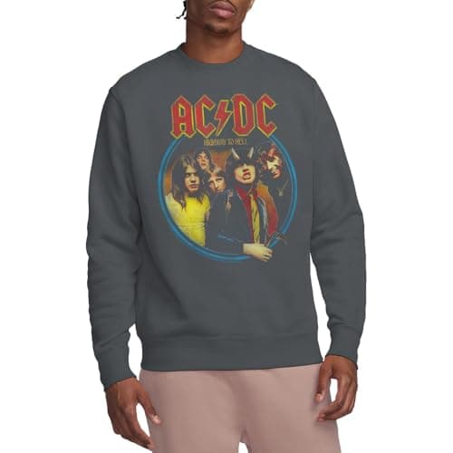 Image of ACDC Highway To Hell Crew Sweatshirt, Charcoal, Small