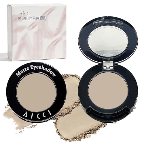 Image of Matte Taupe Single Eyeshadow Compact - High Fine Powder for Under-Eye Brightening, Inner Corner Highlight & Face Contouring, Long-Wear Waterproof Formula for Smokey & Natural Makeup