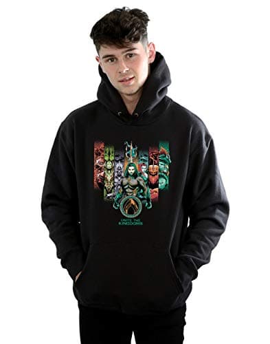 Image of Absolute Cult DC Comics Men's Aquaman Unite The Kingdoms Hoodie Black Medium