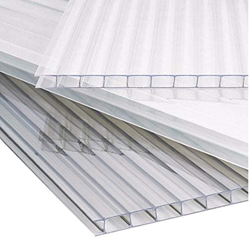 Image of The Fellie 6 Pcs Polycarbonate Sheets, 4mm Twin-Wall Greenhouse Panels | 122 x 61cm Impact Resistant Polycarbonate Roofing Sheets for All Weather Garden, Shed Roof, Greenhouse Covering Replacement