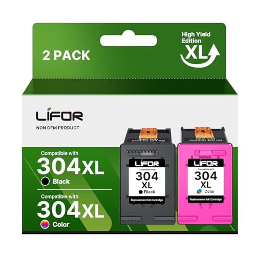 Image of LIFOR 304XL Printer Ink 304 XL Ink Cartridges Combo Pack Replacement for HP 304 Ink Cartridges Black and Colour for HP Envy 5010 5020 5032 5030 5000 DeskJet 3760 3762 2600 2620 2630 2633 3720 3750