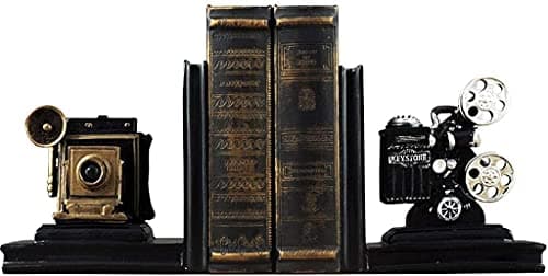 Image of Bookends for Kids Bookends A Pair Creative Synthetic Resin Bookends Shelf Retro Camera Bookends Holder Office Supplies Home Decoration Book Stand Bookstand