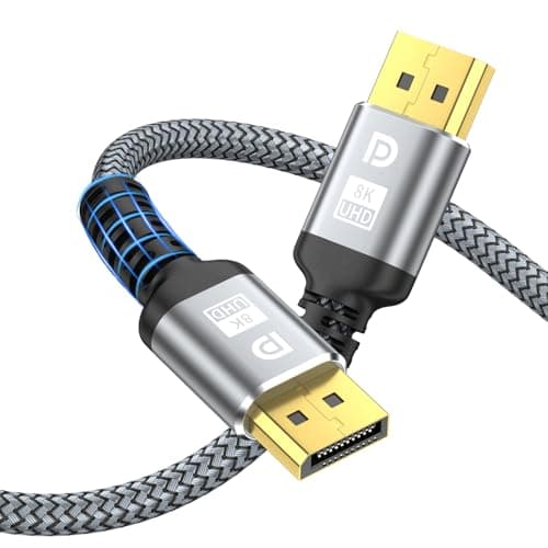Image of looyotul 8K DisplayPort Cable,8K DP 1.4 Cable 0.5m(60Hz,4K@144Hz,2K@240Hz) Support 32.4Gbps,Gold Plated Connector,High Refresh Rate for Gaming Monitor,HDR,FreeSync G-Sync,Graphics Card,PC