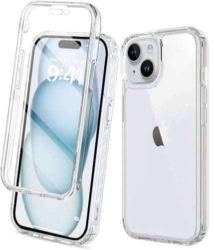 Image of KP TECHNOLOGY Front and Back Case For iPhone 15 - (360°) Full Complete Protection iPhone 15 Case (CLEAR)