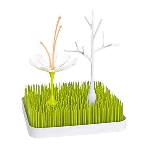 Image of Boon Grass Countertop Drying Rack Bundle - Includes Grass, Stem, and Twig - Holds 4 Baby Bottles and Accessories - Baby Bottle-Feeding Supplies - 9.5 x 9.5 x 3