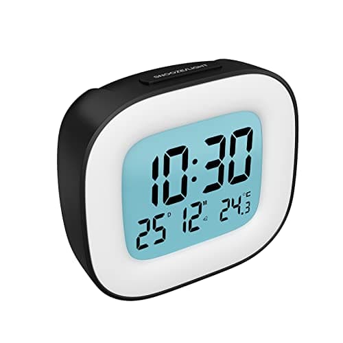 Image of HOMVILLA Alarm Clock, Bedside Alarm Clocks Battery Operated - Digital Clock with Temperature Display, Snooze Function and Backlight for Travel, Bedroom
